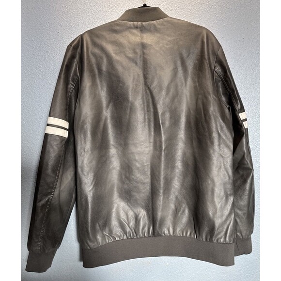 V.I.P. Collection Gray Mens Pleather Jacket Zip Up Size XL New With Tags - Picture 13 of 16
